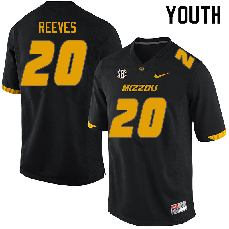Youth #20 Zxaequan Reeves Missouri Tigers College Football Jerseys Sale-Black